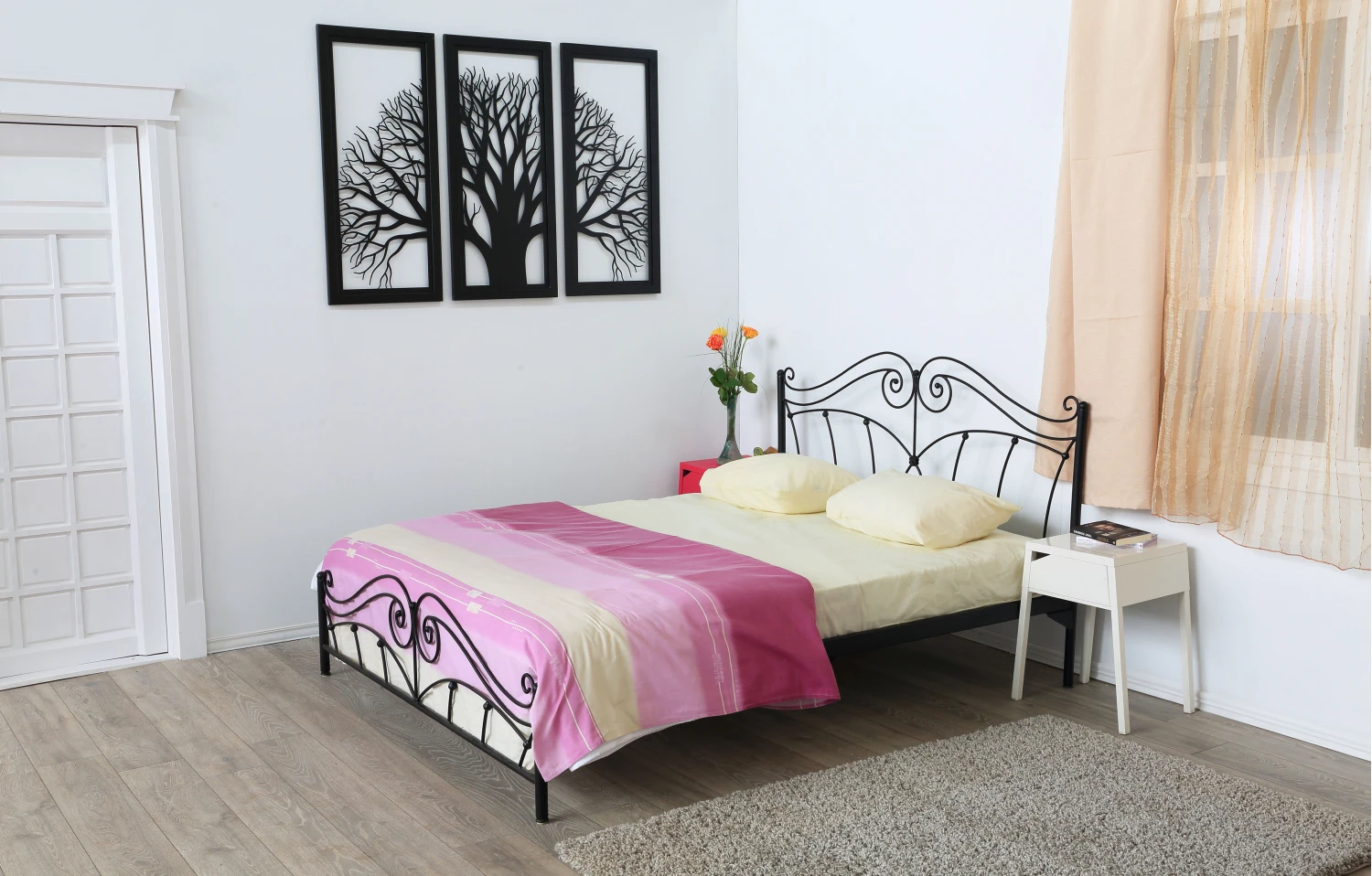 Pat metalic Valeria  (cu tablie mica) 1200x2000