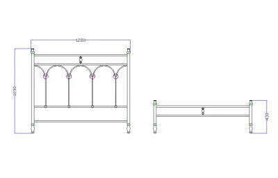 Pat fier forjat Alicia (cu tablie mica) 1200x2000