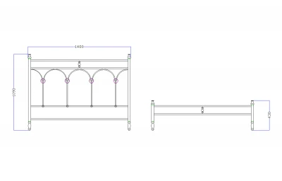Pat fier forjat Alicia (cu tablie mica) 1400x2000