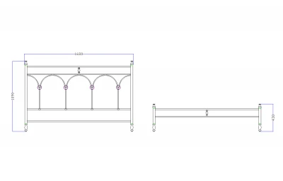 Pat fier forjat Alicia (cu tablie mica) 1600x2000