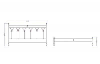 Pat fier forjat Alicia (cu tablie mica) 1800x2000