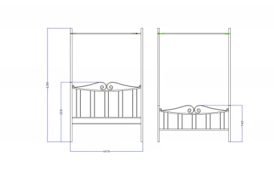 Pat fier forjat Aimee (cu baldachin) 1400x2000