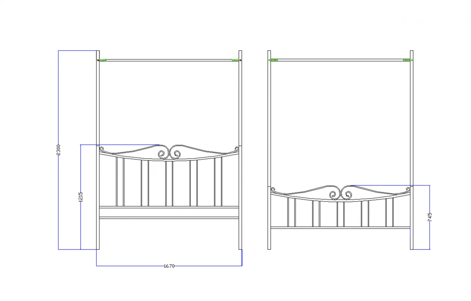 Pat fier forjat Aimee (cu baldachin) 1600x2000