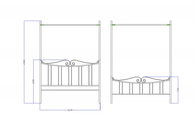 Pat fier forjat Aimee (cu baldachin) 1600x2000