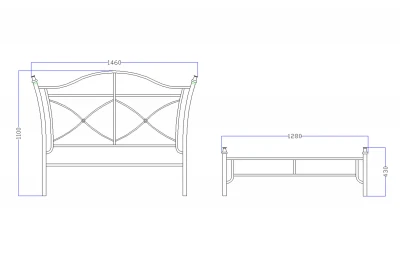 Pat fier forjat Dorian (tablie mica) 1200 x 2000