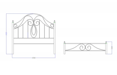 Pat fier forjat Felicia (cu tablie mica) 1400x2000