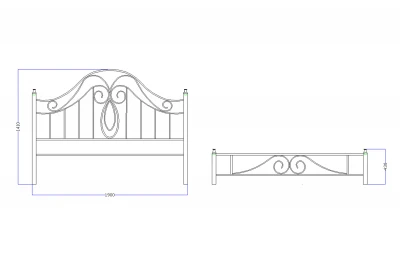 Pat fier forjat Felicia  (cu tablie mica) 1800x2000